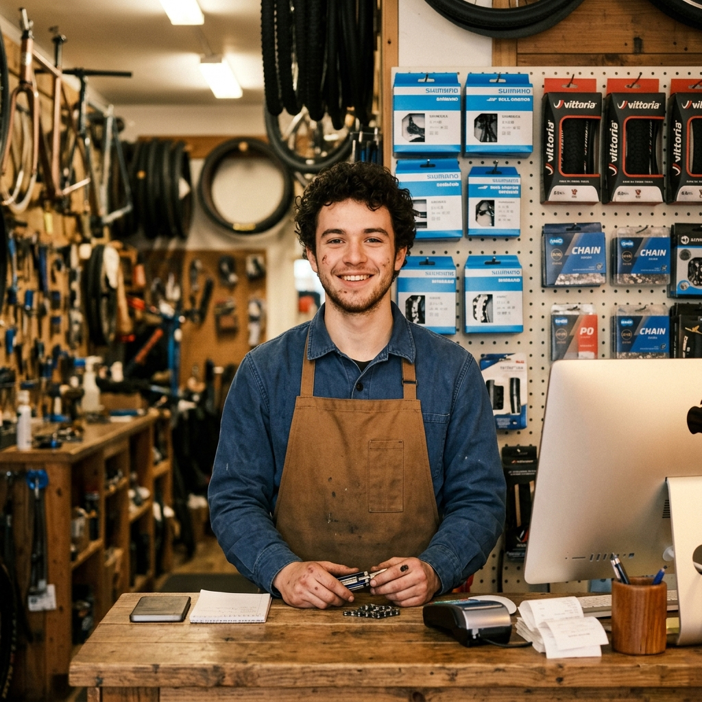 Foto de mecánico joven sonriendo a la cámara